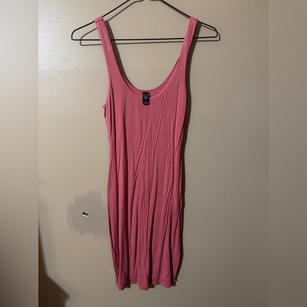 Windsor Pink Ribbed Sleeveless Tank Dress